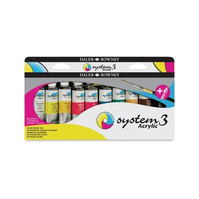 Immagine prodotto di Daler-Rowney System3 Colori acrilici Studio Set, 10 x 37 ml