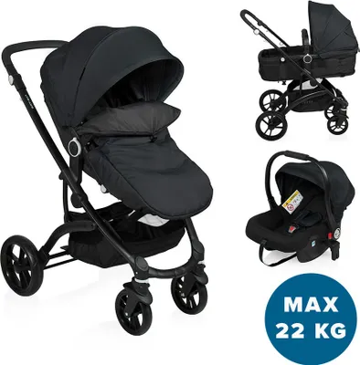 Produktbild von Little World Kinderwagen City Walker 3 in 1 Schwarz