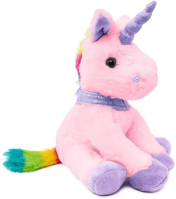 Produktbild von BRUBAKER Plüsch Einhorn 21 cm hoch - Rosa - Stofftier Plüschtier Kuscheltier