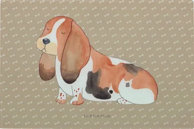 Produktbild von Mr. & Mrs. Panda Schneidebrett Hund Basset Hound - Hundeglück - Geschenk, Brotzeitplatte, Sprüche, Küchenbrett, Servierplatte, Glas-Schneidebrett, Süß, Frühstücksbrett