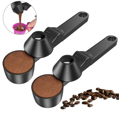 Produktbild von 2Kunststoff-Kaffeelöffel mit Schiebefunktion und Abstreiferfunktion zum sauberen und präzisen Abmessen von Kaffee,Proteinpulver,Babynahrung und Tee