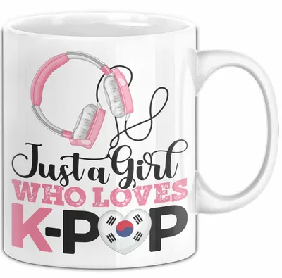 Produktbild von KPop Tasse Geschenk Just a Girl Who Loves KPop Spruch Geschenkidee (Weiß)