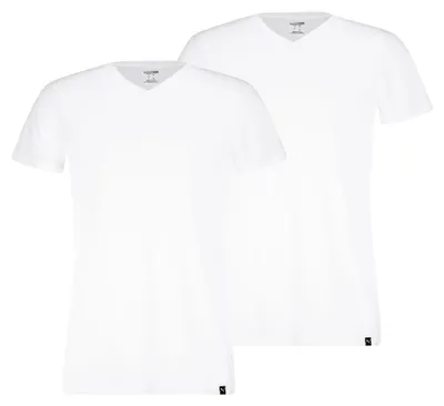 Produktbild von PUMA BASIC 2P V-NECK TEE - White (002) - M