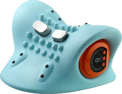Produktbild von EMS Nackenmassagegerät & Nackenstrecker, tragbare Nackenstütze zur Entspannung und Linderung von Nackenschmerzen, Blau