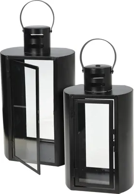 Immagine prodotto di Lanterna in metallo nero MINIMAL, 2 luci