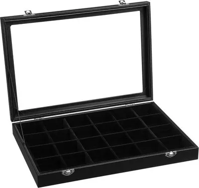 Obrázok produktu pre Organizér Schaten s 24 priehradkami, čierny, 35 x 24 x 4,3 cm, so skleneným vekom