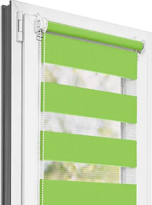 Obrázok produktu pre Estika dvojitá roleta Klemmfix – 130 cm cm x 150 cm cm – Zelená – Duo roleta bez vŕtania