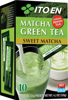 Produktbild von ITO EN Instant-Matchapulver gesüßt im Sachet 10x12g Packung 120g