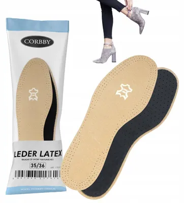 Produktbild von Corbby LEDER LATEX Einlegesohlen Natürliches Leder Aktivkohle
