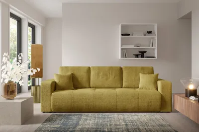 Produktbild von Furnisell Schlafsofa Sofa mit Bettkasten "VERITA", Gelb