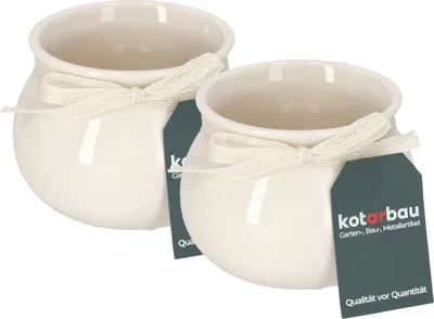 Imagen del producto de KOTARBAU® Juego de 2 macetas Decorativas de cerámica, 140 mm, con Lazo