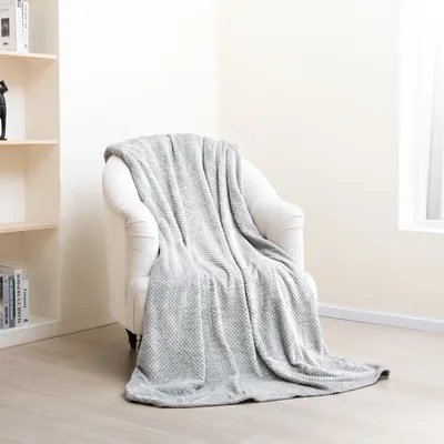 Produktbild von Kuschelige Waffeldecke Flauschige Wohndecke Sofadecke Decke Couch Weich Überwurf 150x200cm Grau