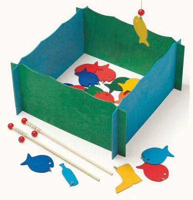 Produktbild von Bino Magnetisches Angelspiel aus Holz mit Holzaquarium für Kinder, Bunt, 43x21x6cm