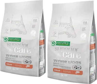 Produktbild von NATURE'S PROTECTION Superior Care White Dogs Grain Free Junior Small Białoryba – Trockenfutter für Welpen – 1 5 kg