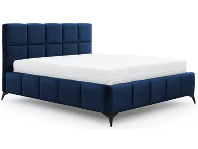Produktbild von NABBI Gepolstertes Doppelbett mit Lattenrost Molina 180 - dunkelblau