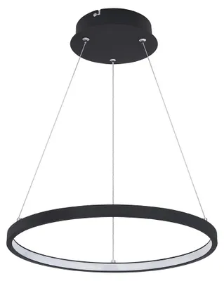 Produktbild von LED Hängeleuchte, Ring-Design, schwarz-matt, opal, 38,5 cm