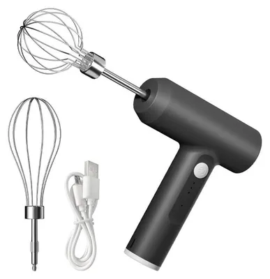Kabelloser Handmixer, 3 Stufen, USB, 20 W, Schwarz