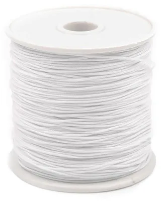 Produktbild von 90m Polyesterschnur 0,5/1mm geflochten Schmuckkordel Schmuckschnur Variantenwahl, Größe:1mm, Farbe:weiß