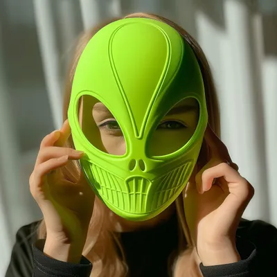 futuristische Sci-Fi-Alienmaske – Decords 3D-Kostümartikel, Produktansicht 1