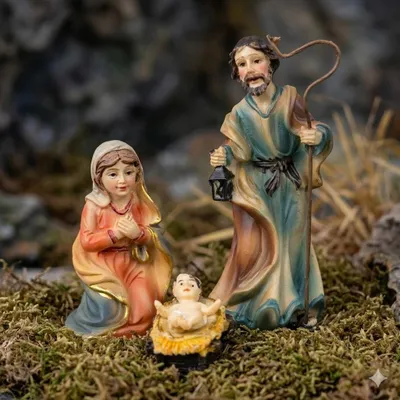 Produktbild von Wundervolle Krippenfiguren Heilige Familie 4-tlg., ca. 8 cm, K 132-01