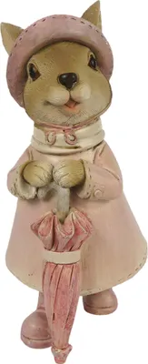 Produktbild von Clayre & Eef Figur Kaninchen 8x6x14 cm Braun Rosa Polyresin