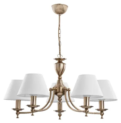 Immagine prodotto di Lampadario SOFIA oro-bianco 5xE14x10W in metallo, dimensioni: 66x48,8x48,8 cm, IP20, Alfa