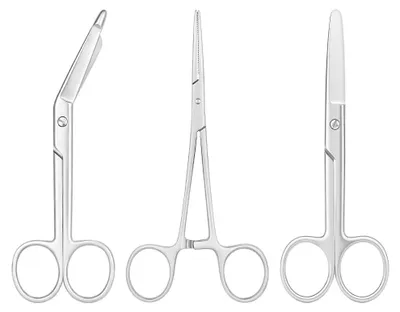Imagen del producto de Set de 3 tijeras de acero inoxidable con pinzas