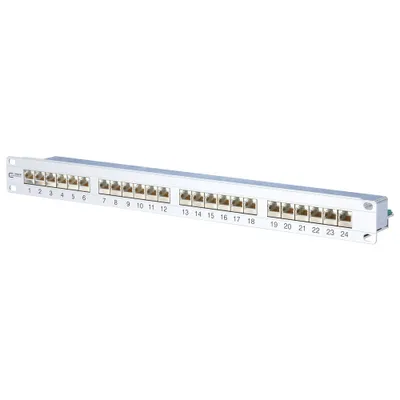 Produktbild von METZ CONNECT E-DAT C6 19"-Patchfeld 1HE, Cat.6 (Class E), 24 Ports