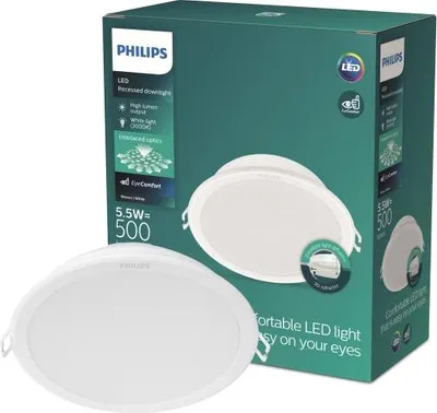 Image de LED Downlight Spot encastré 6W PHILIPS Slim Meson Coupe Ø 80 mm 3000K Blanc chaud