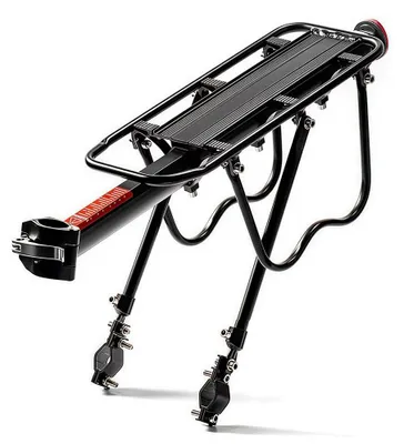 Produktbild von Gepäckträger für Fahrräder, Tragkraft 50 kg, reflektierend, verstellbar, Schnellverschluss, Mountainbike, Rennrad, Gepäckträger