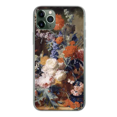 Produktbild von MuchoWow® Handyhülle Schutzhülle Hülle für iPhone 11 Pro Max Stilleben mit Blumen - Malerei - Alte Meister Silikon Softcase Handy Hülle - Schutz