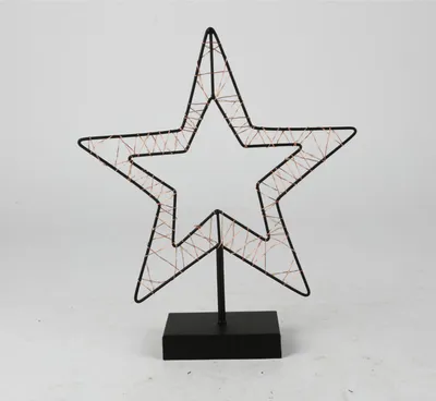 Produktbild von WH Stern klein 49 LED warmweiß Innenbereich batteriebetrieben Weihnachtsdeko festliche Leuchtfigur 295x7x35cm stilvolle Beleuchtung für Fensterbank und Tisch