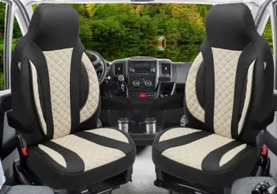 Produktbild von Schonbezüge für Wohnmobil 2er Set in Schwarz/Beige WPL410