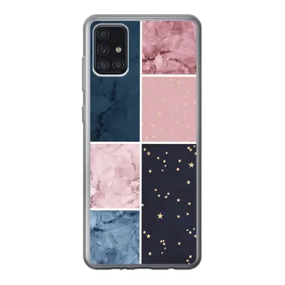 Produktbild von MuchoWow® Handyhülle Schutzhülle Hülle für Samsung Galaxy A52 5G Marmor - Rosa - Blau Silikon Softcase Handy Hülle - Umschlag