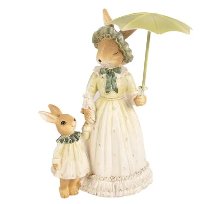 Produktbild von Clayre & Eef Figur Kaninchen 21 cm Braun Grün Polyresin