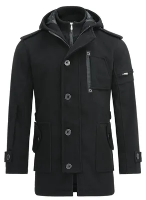Imagen del producto de Abrigo acolchado tipo trench con capucha para el invierno