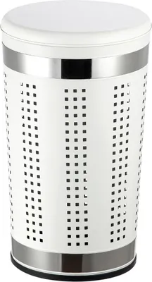 Produktbild von MSV Wäschetonne Wäschekorb Wäschesammler Wäschetruhe mit Sitzkissen Rund, 60,5 cm Höhe Metall Weiß