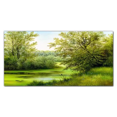 Produktbild von Coloray Bild aus Leinwand 120x60 Leinwand Dekoration - Bäume Fluss Natur