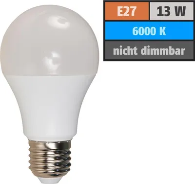 Produktbild von LED Glühlampe Premium, E27, 13W, 1300lm, 200°, 6000K, tageslichtweiß, Ø60x139mm