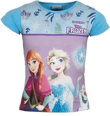 Produktbild von Disney Die Eiskönigin Mädchen Kinder kurzarm T-Shirt – Blau / 98