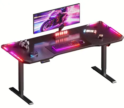 Image de Bureau réglable électriquement - Bureau assis-debout - Bureau gaming - Bureau pour le travail à domicile - Bureau informatique