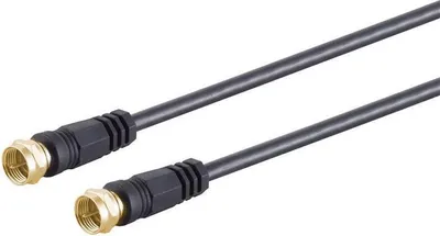Produktbild von F-Stecker - F-Stecker verg. Ferrit, schw, 5m