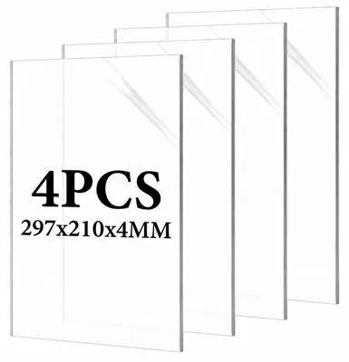 Imagen del producto de Placa de acrílico, 297 x 210 x 4 mm. Juego de 4 unidades