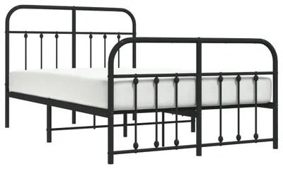 Obrázek produktu pro vidaXL Postel s čelem a nohama kovová černá 120x200 cm