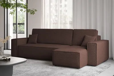 Image de Canapé en L BEST d'angle tissu Abriamo marron véritable