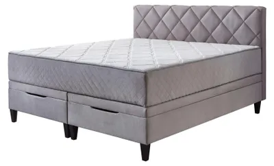 Produktbild von KAWOO Boxspringbett Eberndorf silberfarbener Bezug 50562-720 – Liegefläche ca. 180 x 200 cm