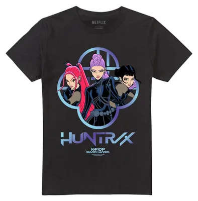 Produktbild von K-Pop Demon Hunters - "Huntrix" T-Shirt für Herren/Damen Uni, Logo TV42600 (L) (Schwarz)