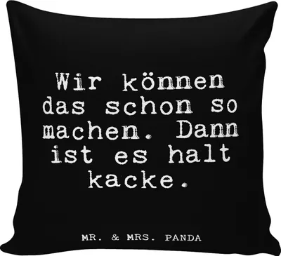 Produktbild von Mr. & Mrs. Panda kissen für sofa Wir können das schon... - Schwarz - Geschenk, Spruch, Chef, Arbeitskollegen, Freund, Kuschel, kuschelkissen 40x40, Kollegen, Sofakissen