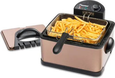 Produktbild von Bestron XL Öl-Fritteuse, 4 Liter, spülmaschinengeeignet, 2000 W, Farbe: Kupfer