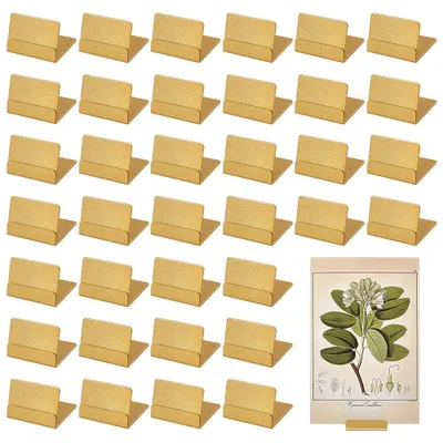50 goldene Tischnummernhalter aus Metall, 3,5x3,2x2,4 cm